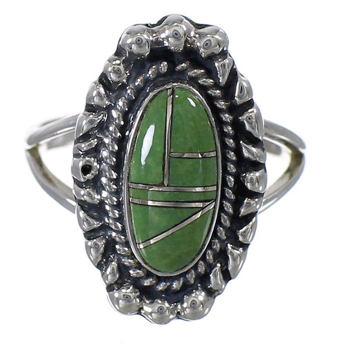Turquoise Silver Jewelry Ring Size 6-1/4 AX88270